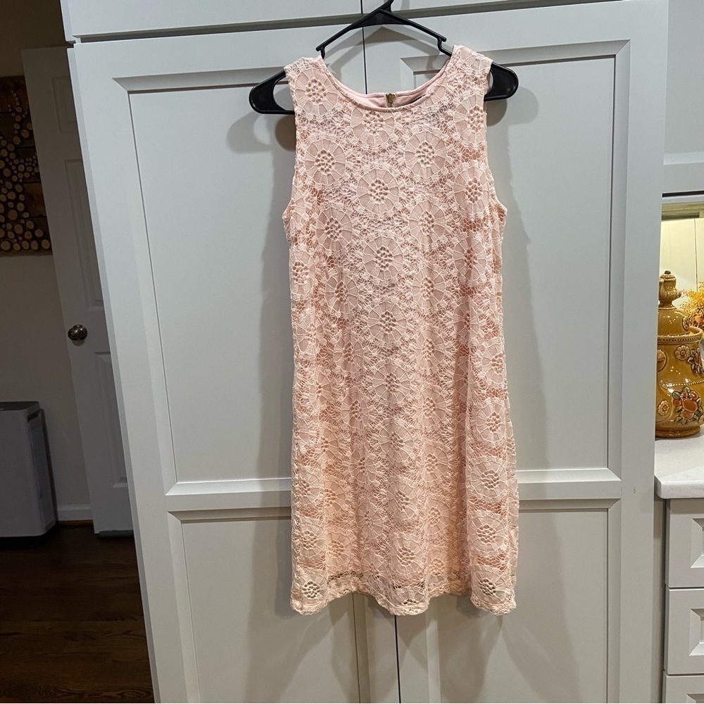 Ronni Nicole Pink Lace Sleeveless Dress Size 8